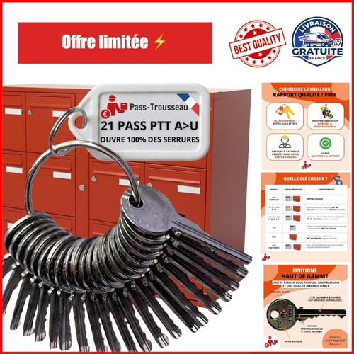 Trousseau clés pass ptt - 21,