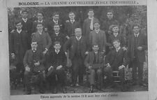 Old postcard 52 BOLOGNA / LA GRANDE COUTELLERIE / ECOLE INDUSTRIELLE / PUPILS APPRENTIS D