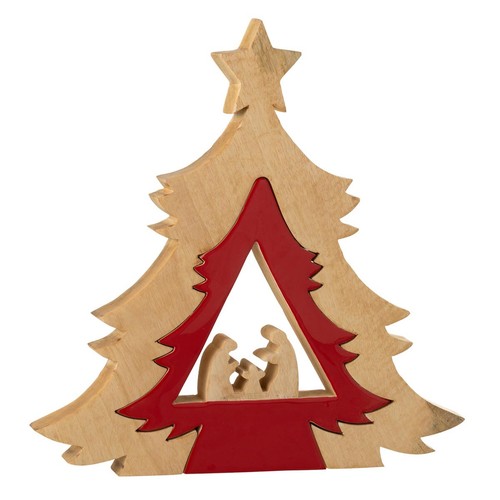 Crèche sapin bois - crèche, en