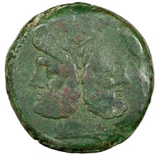 169-158 BC Roman Republic - L. Cornelius Cinna Bronze As Coin, NGC Fine