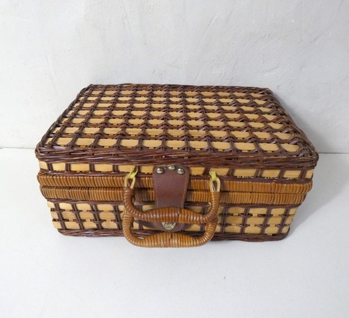 Valise rotin vintage - rotin,