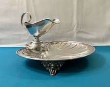 Serving Dish & Saucer Decor Shells Silver Metal Table