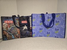 HEB Reusable Grocery Tote Bags Lot of 3 Various Styles & Sizes Texas Store