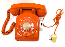 Vintage 1978 Orange ITT Desk Telephone Phone, Polished and Partially Working