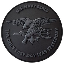 US Navy Seals The Only Easy Day Was Yesterday DEVGRU Morale PVC Fastener Patc...