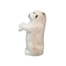 Ancienne Fève Allemande Chien Carlin Dressé 30 mm Biscuit Figurine Miniature