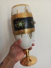 Calice/vase Italien Opaline gold handpainted
