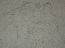 HENRY CHEVALIER (1886-1945) DRAWING PENCIL DISCUSSION ANIMEE BENCH JOURNAL 1903