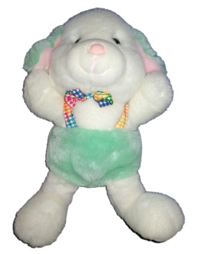 Peluche chien lapin blanc vert - peluche,