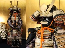 Japanese Samurai Armor Yoroi Dou mempo Wearable Life-size armor