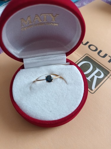 Bague 18k saphir - or,