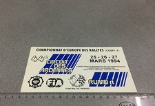 1994 TROPHEE CITROEN RACB KACB RALLY FIA CIRCUIT DES ARDENNES 44EM PVC PLATE  