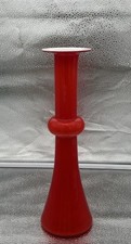 VASE DANOIS VINTAGE ROUGE ET BLANC HOLMEGAARD CHRISTER HOLMGREN H 31,3 XXe