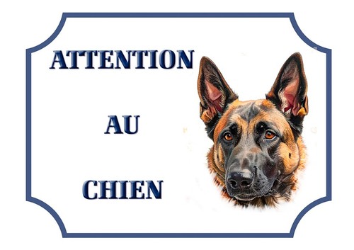 Plaque alu 15x20cm attention - alu,