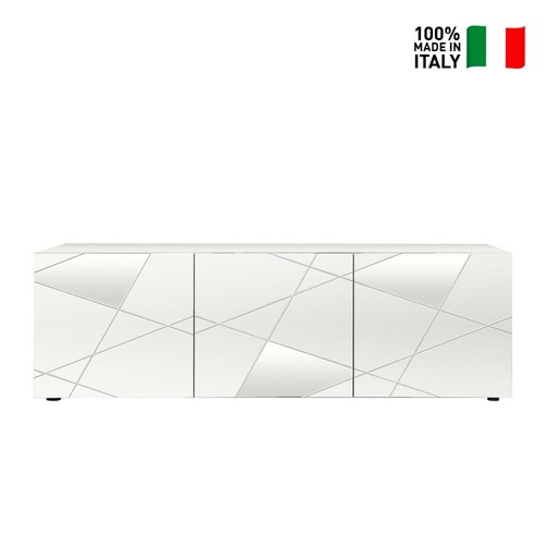 Meuble bas blanc brillant 3 - meuble,