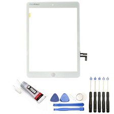 VITRE ECRAN TACTILE POUR iPad Air A1474 A1475 A1476 9.7" BLANC + OUTILS + COLLE