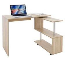 Bureau en angle moderne pivotant 90° bureau d'ordinateur en forme L home office