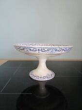 BOCH FRERES CERAMIS B. F. K MODEL MASSENA BLUE DECOR COMPOTE/FRUIT CUTTER