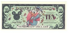 2000 A Donald Duck / Disneyland Paris Disneyland $10 Dollar DIS67