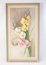 Original Trautmann oil painting flowers still life colorful bouquet approx.