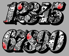 NUMERO COURSE RACING TRIAL CASQUE VTT MOTO CROSS AUTOCOLLANT STICKER NU017Bom2