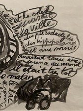 Tableau ancien aquarelle encre