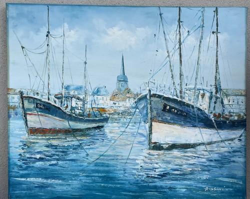 Marine huile sur toile - huile,