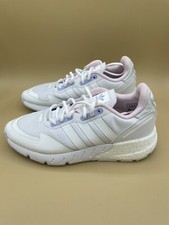 Sz 7 Adidas ZX 1K Boost Core White/Pink Rose Mesh Lifestyle Sneakers for Women