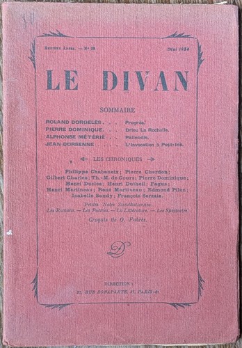 Divan revue littéraire et - divan,,
