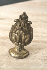 fronton embout tringle à rideau ancien en bronze plaque décor style LXV 