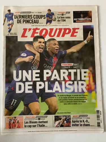 Equipe journal 08 2023 - l'equipe, 27/08/2023