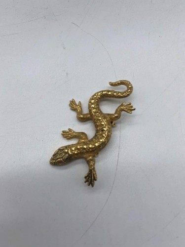 Zc6 broche lézard - lézard, dorée
