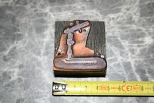 Antique Copper & Wood Matrix Stamp - Dentist Theme - Chemistry Material 