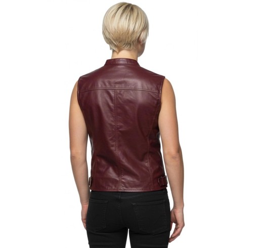 Genuine lamb leather - leather, burgundy