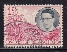 Album Treasures Belgium Congo Scott # 290  1.50 fr  King Baudouin  VF Used CDS