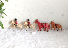Antique Beau Chevaux & Cavalier Celluloïd Jouet Japon Décor Maison Enfants 4Pcs