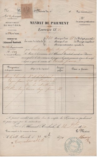 Alsace haut rhin 1873 - alsace, /1873