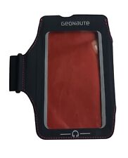 Brassard protection smartphone télephone Géonaute pour le running noir et rouge