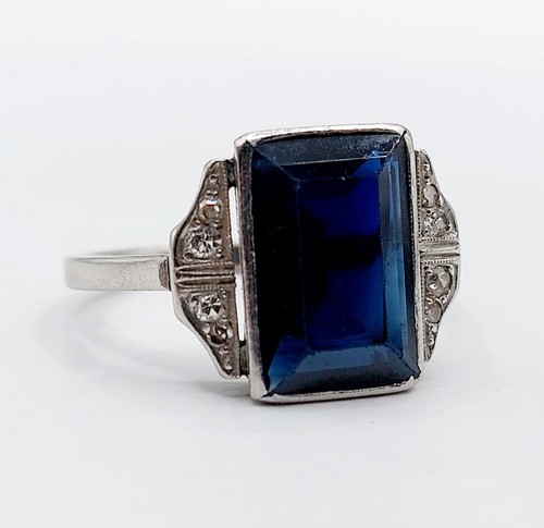 Bague art deco - , saphir