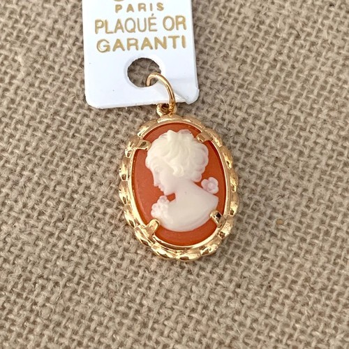 Pendentif camée rouge - pendentif,
