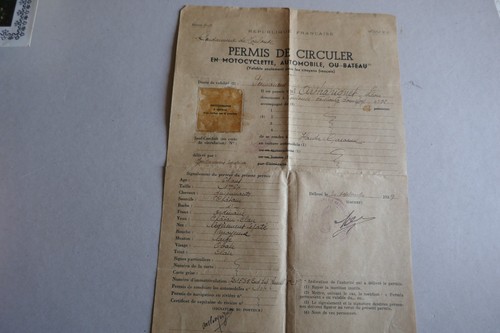 1939 permis circuler - permis, de