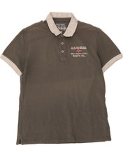 NAPAPIJRI Mens Polo Shirt XL Grey Cotton AG14