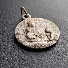 Virgo Carmeli Scapular Medal Signed Tairac Jesus Religion Vintage