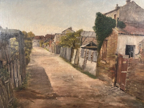 Huile sur toile signée - , et