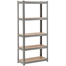 Résistant Gris Garage Étagère Rack 5 Volet sans Boulons Rangement Unité Magasin