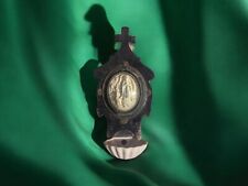 Napoleon III Wooden Religious Object with Domed Glass Medallion