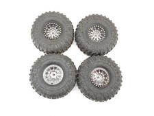 4x Jconcepts RupTures 3053 1.9" Crawler Tires on Silver Beadlock Wheels 12mm hex