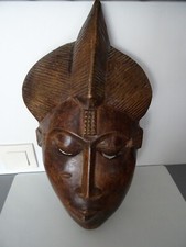 Masque Africain Bois Sculpté Art Tribal 41 cm