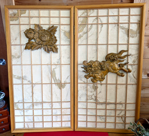 Ancien écran pliant - , japonais