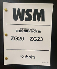 20 23 ZERO TURN Workshop Service Repair Maintenance Manual Fits Kubota ZG20 ZG23